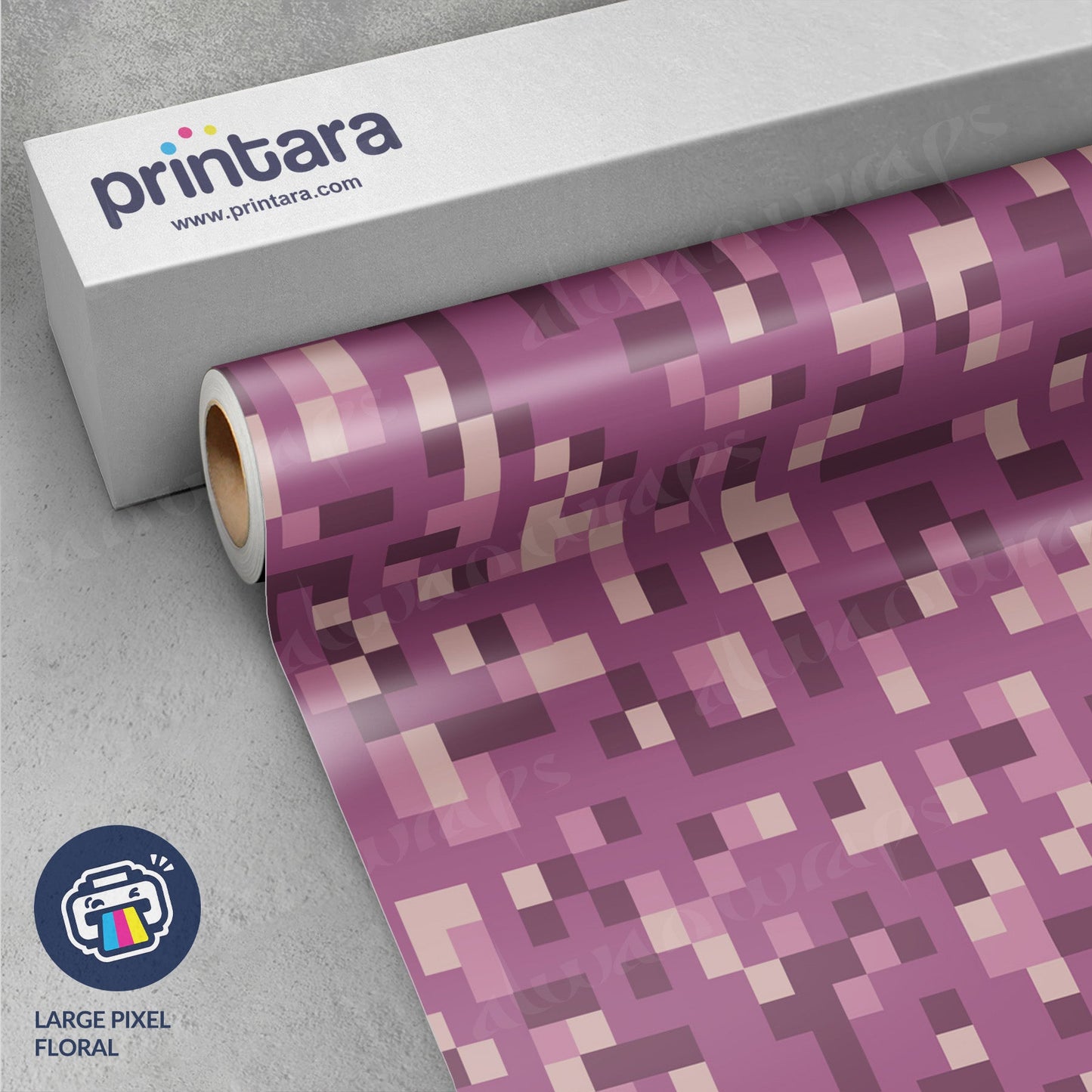Large Pixel Floral Vinyl Wrap