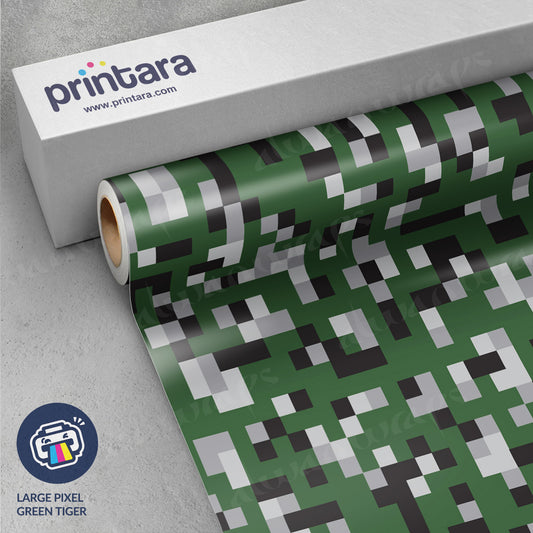 Large Pixel Green Tiger Vinyl Wrap