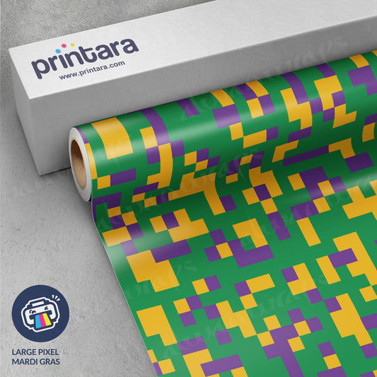 Large Pixel Mardi Gras Vinyl Wrap