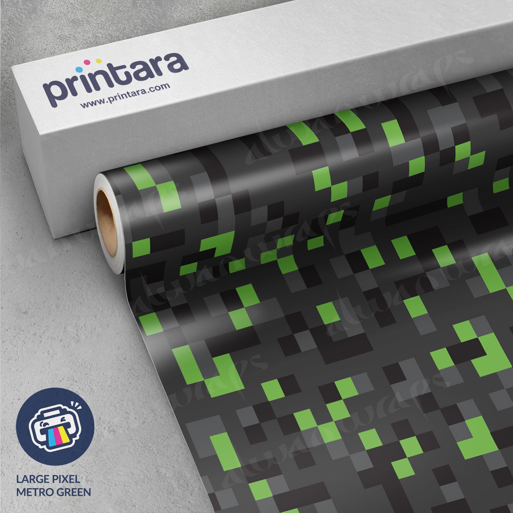 Large Pixel Metro Green Vinyl Wrap
