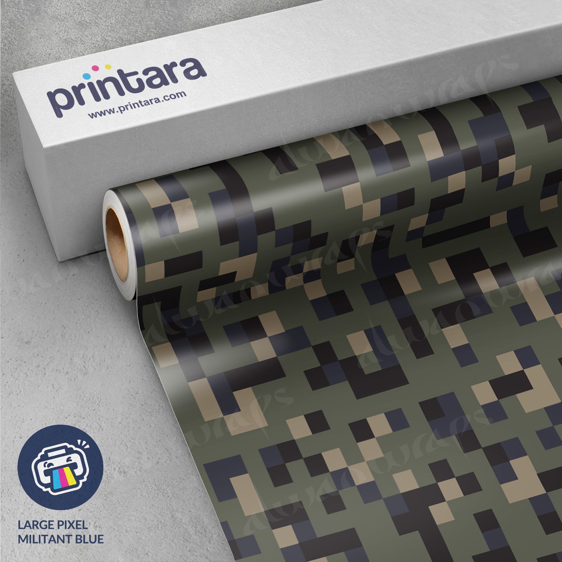 Large Pixel Militant Blue Vinyl Wrap