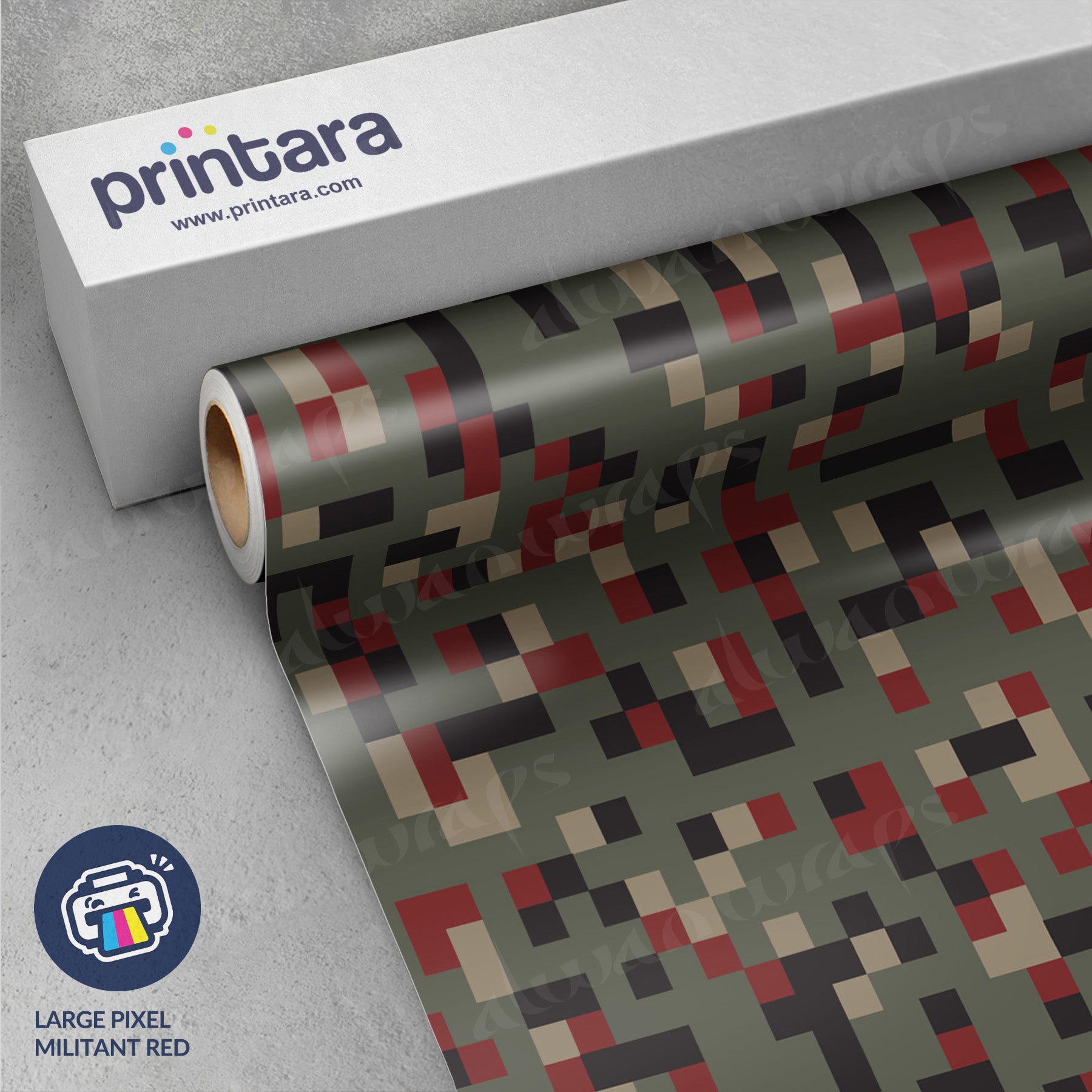 Large Pixel Militant Red Vinyl Wrap