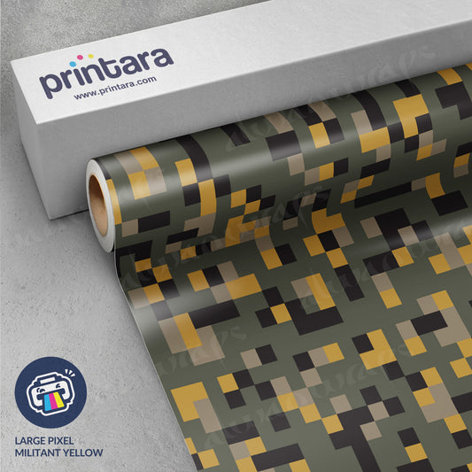 Large Pixel Militant Yellow Vinyl Wrap
