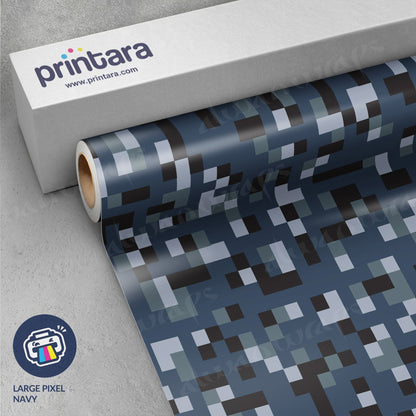 Large Pixel Navy Vinyl Wrap