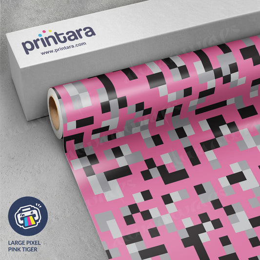 Large Pixel Pink Tiger Vinyl Wrap