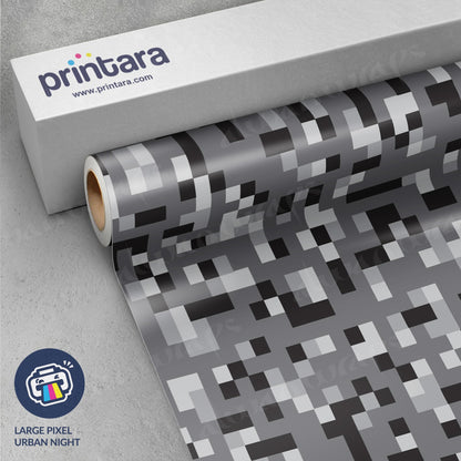 Large Pixel Urban Night Vinyl Wrap