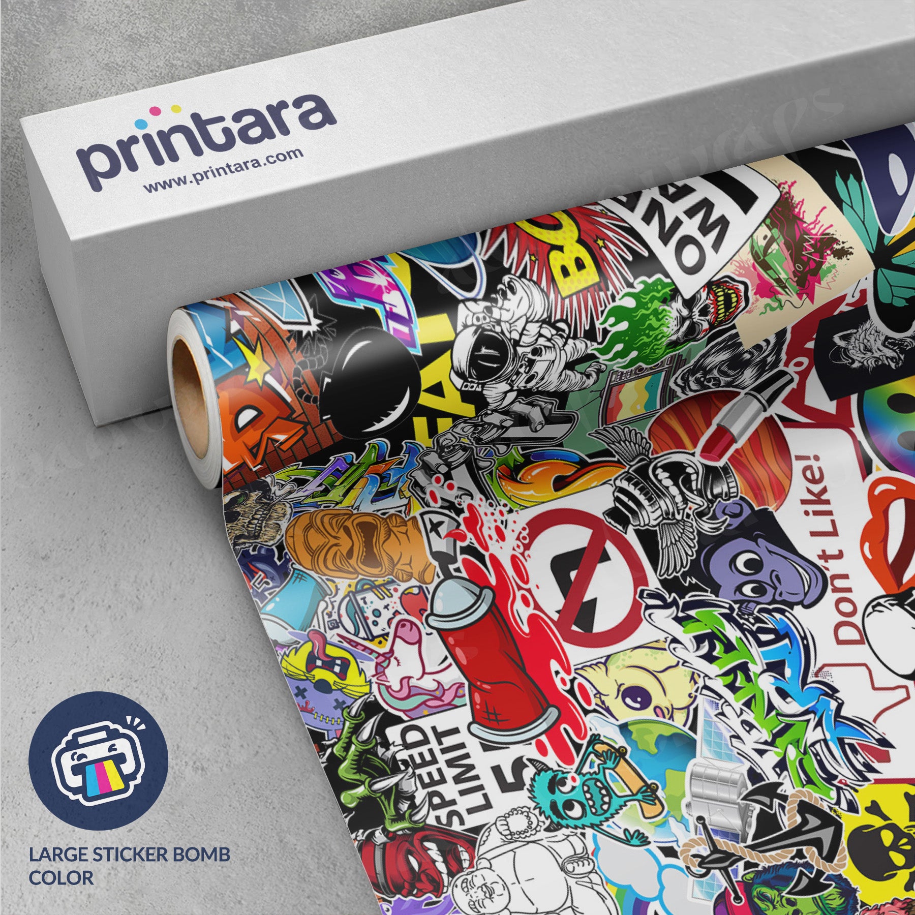 Large Sticker Bomb Color Vinyl Wrap | Alwan Wraps