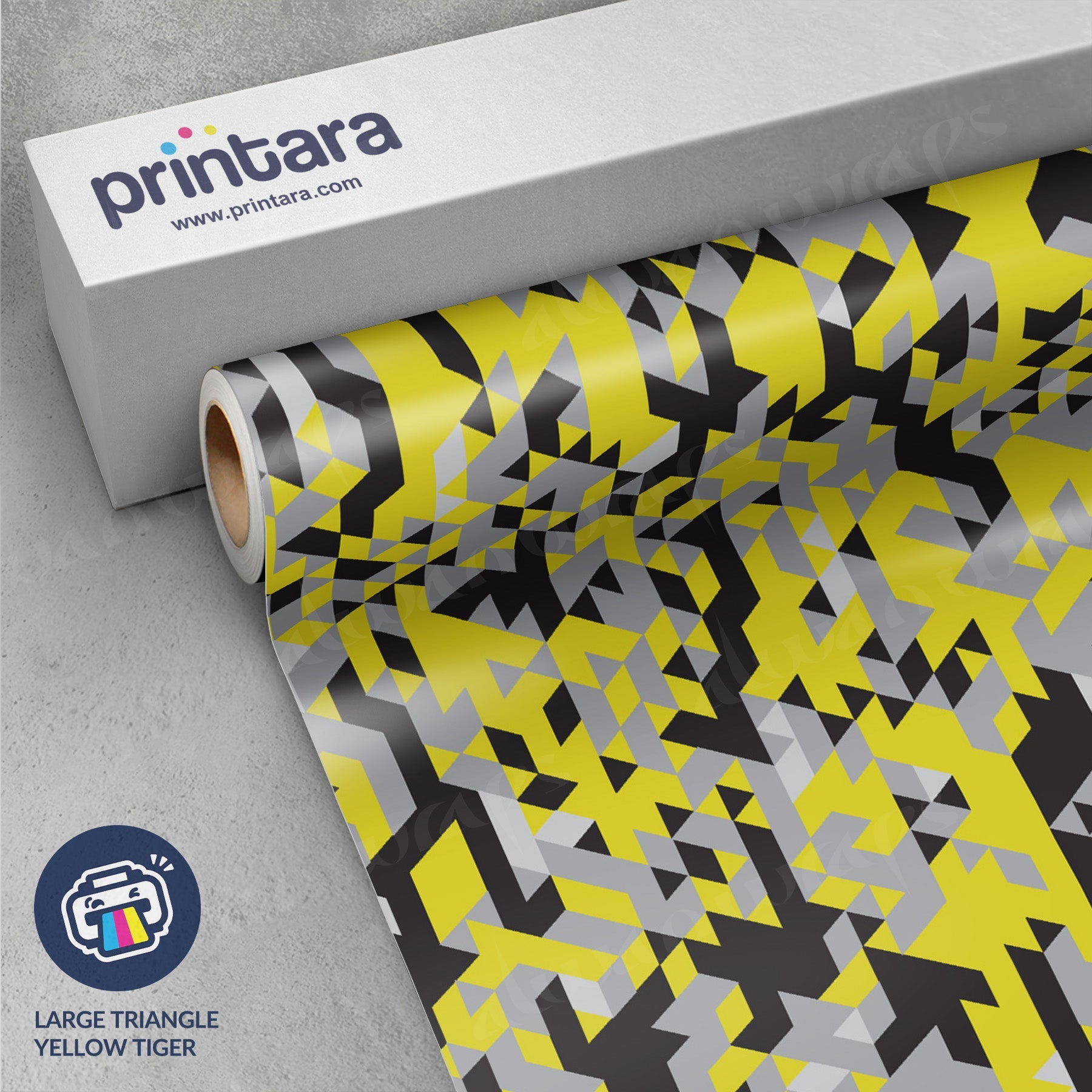 Large Triangle Yellow Tiger Vinyl Wrap