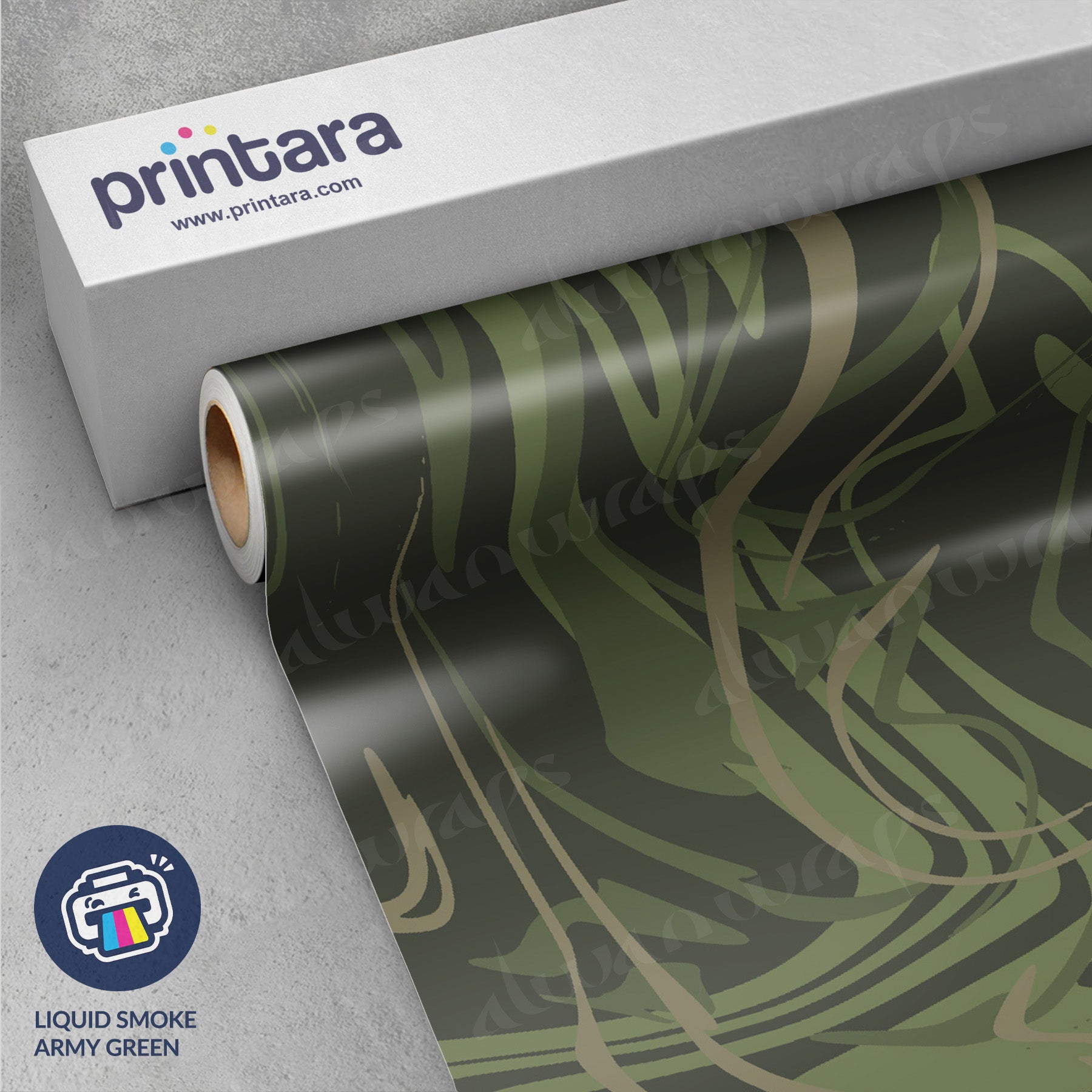 Liquid Smoke Army Green Vinyl Wrap