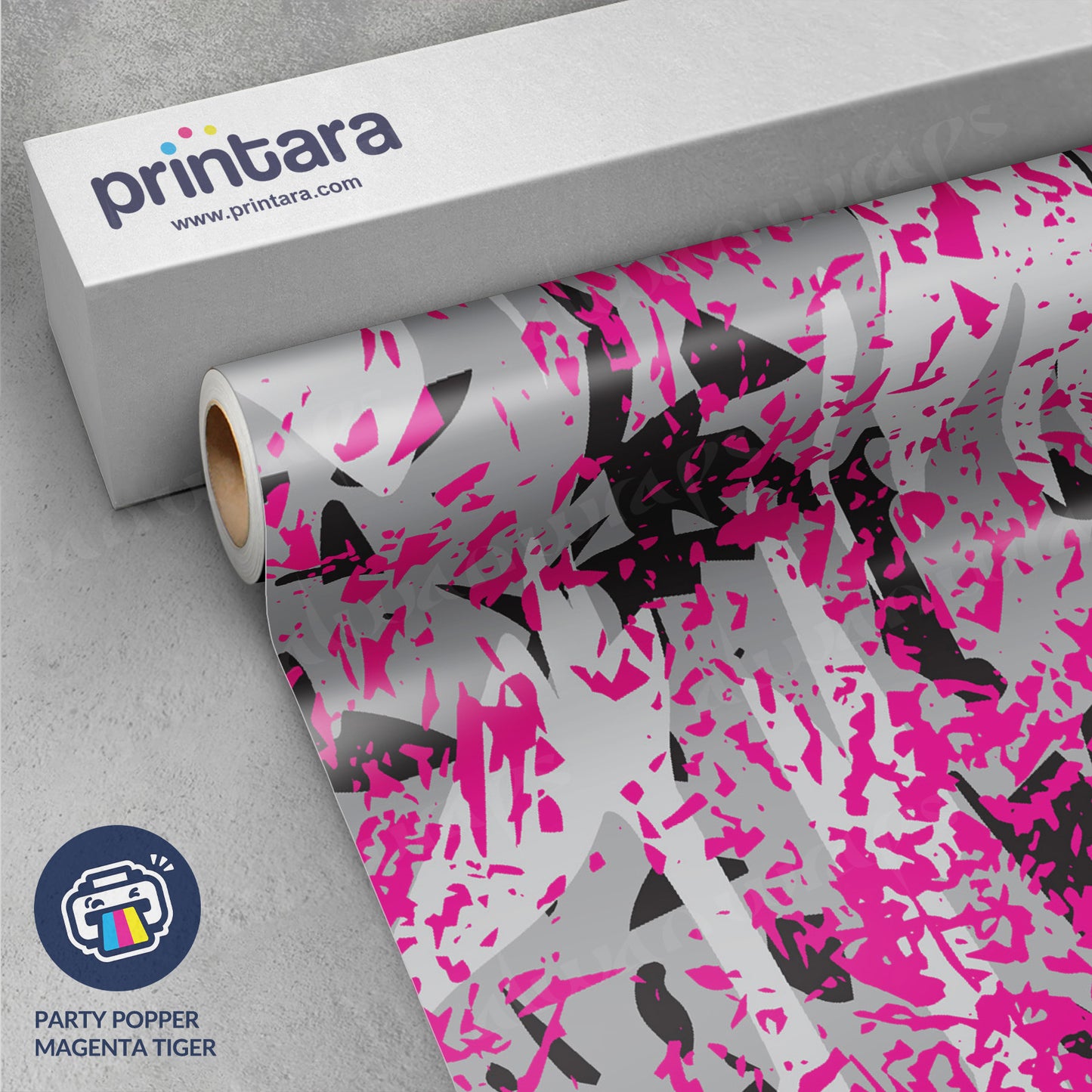 Party Popper Magenta Tiger Vinyl Wrap