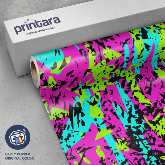 Printara Party Popper Original Color Vinyl Wrap | Blowout Stock | Gloss Finish | Avery Dennison Media | 5ft x 3.6ft | 221567