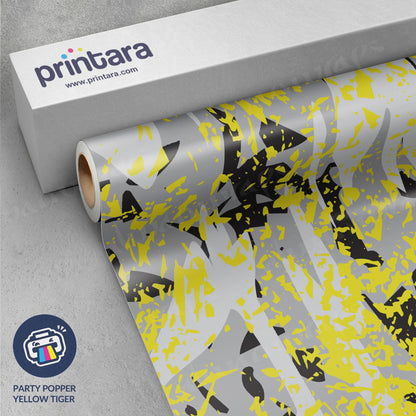 Party Popper Yellow Tiger Vinyl Wrap