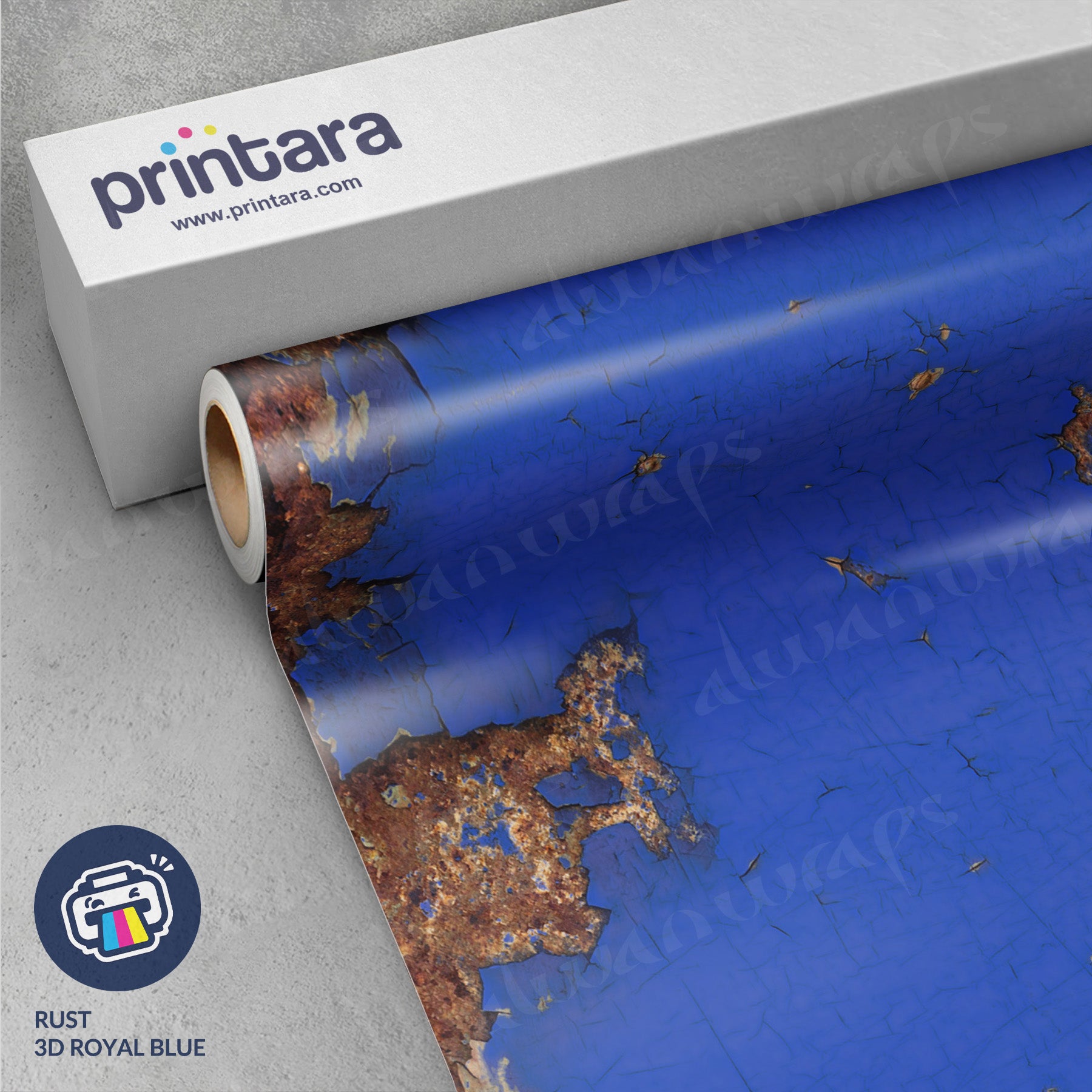 Rust 3D Royal Blue Vinyl Wrap