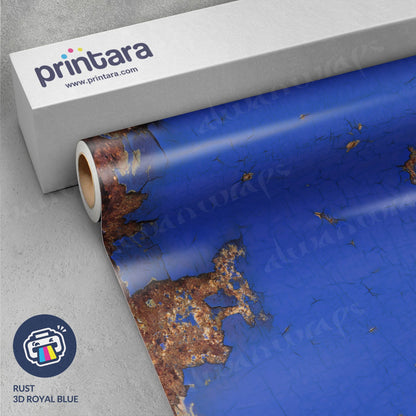 Rust 3D Royal Blue Vinyl Wrap