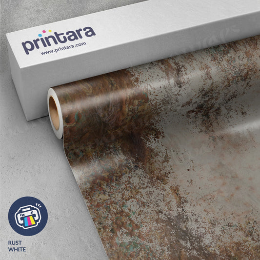 Printara Rust White Vinyl Wrap | Blowout Stock | Avery Dennison Media | 5ft x 12ft | 391258
