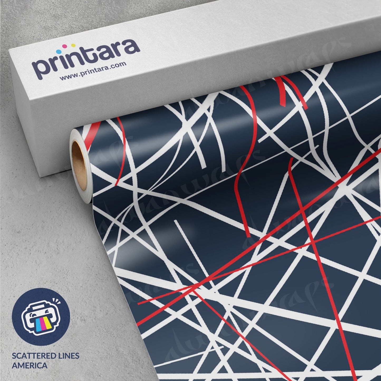 Printara Scattered Lines America Vinyl Wrap