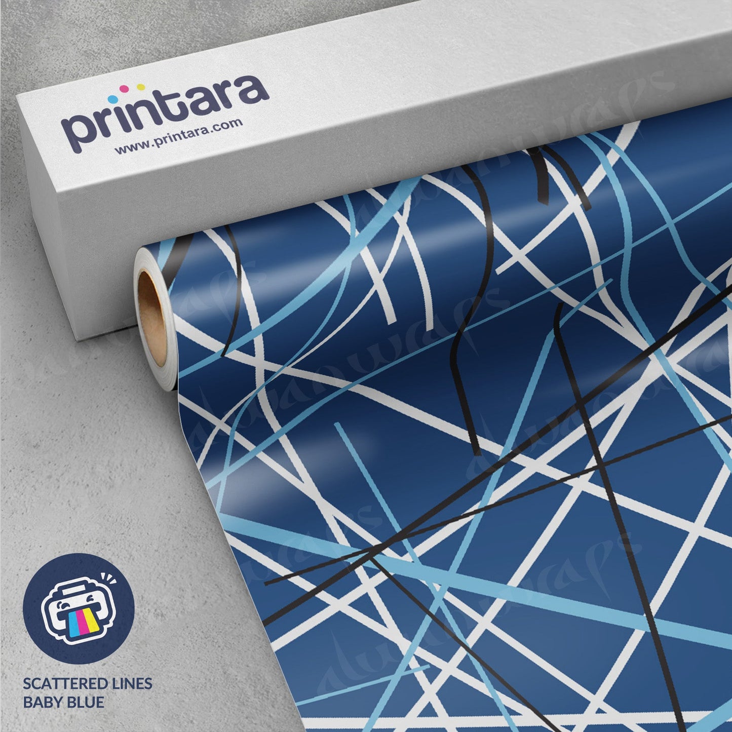 Printara Scattered Lines Baby Blue Vinyl Wrap