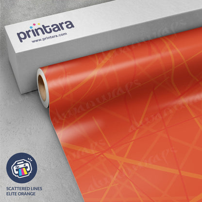 Printara Scattered Lines Elite Orange Vinyl Wrap
