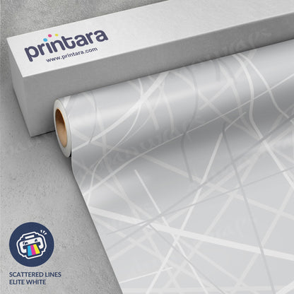 Printara Scattered Lines Elite White Vinyl Wrap
