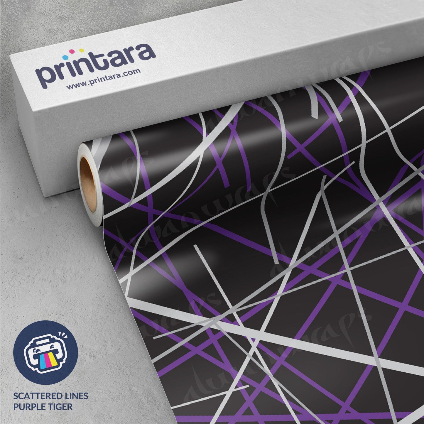 Printara Scattered Lines Purple Tiger Vinyl Wrap