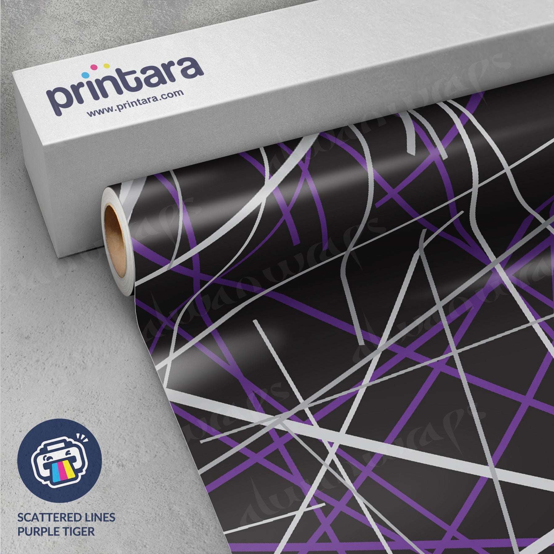 Printara Scattered Lines Purple Tiger Vinyl Wrap
