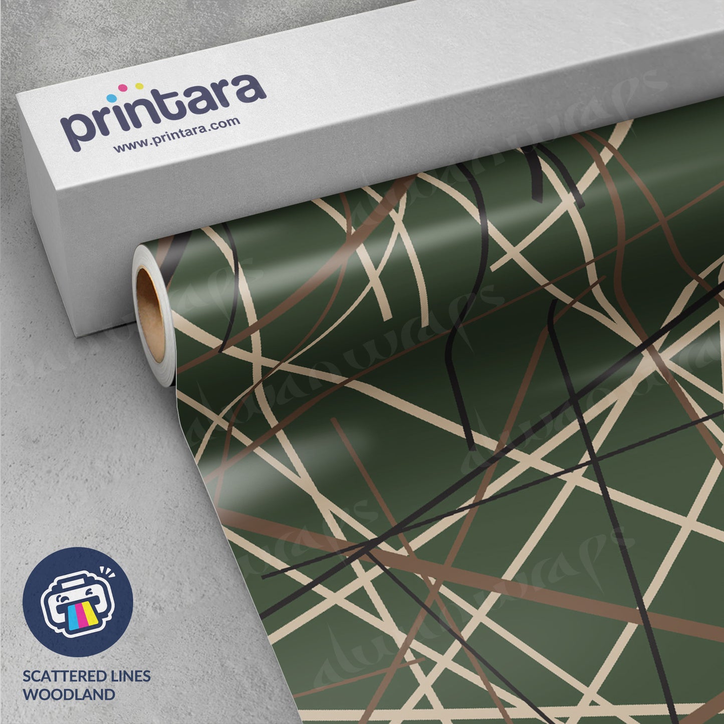 Printara Scattered Lines Woodland Vinyl Wrap