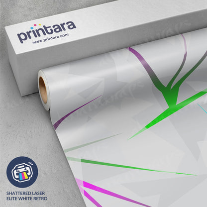 Shattered Laser Elite White Retro Vinyl Wrap