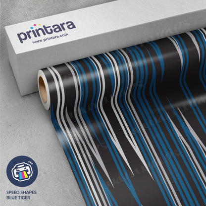 Speed Shapes Blue Tiger Vinyl Wrap