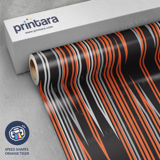Speed Shapes Orange Tiger Vinyl Wrap