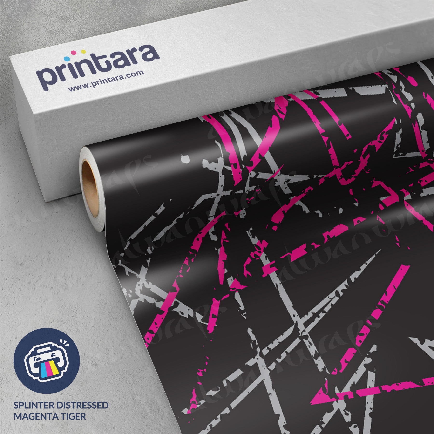 Splinter Distressed Magenta Tiger Vinyl Wrap