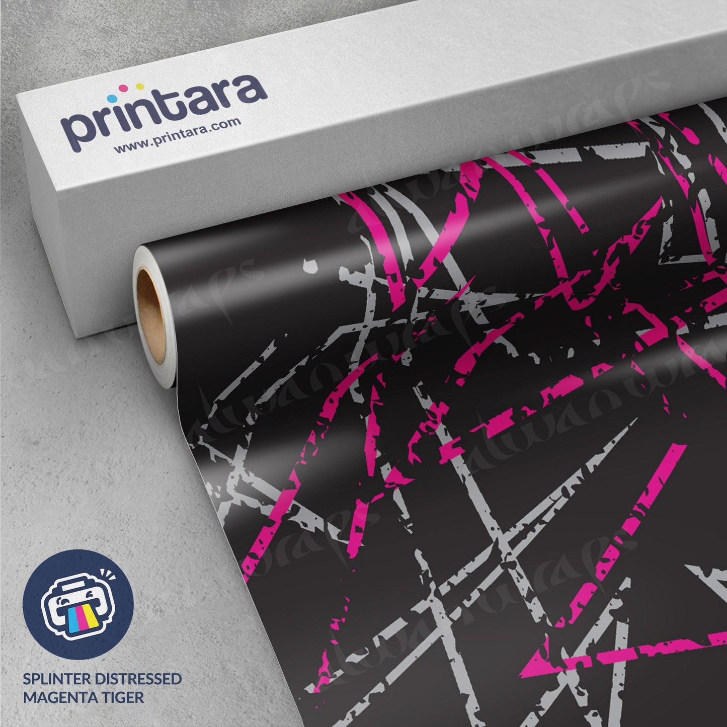 Splinter Distressed Magenta Tiger Vinyl Wrap