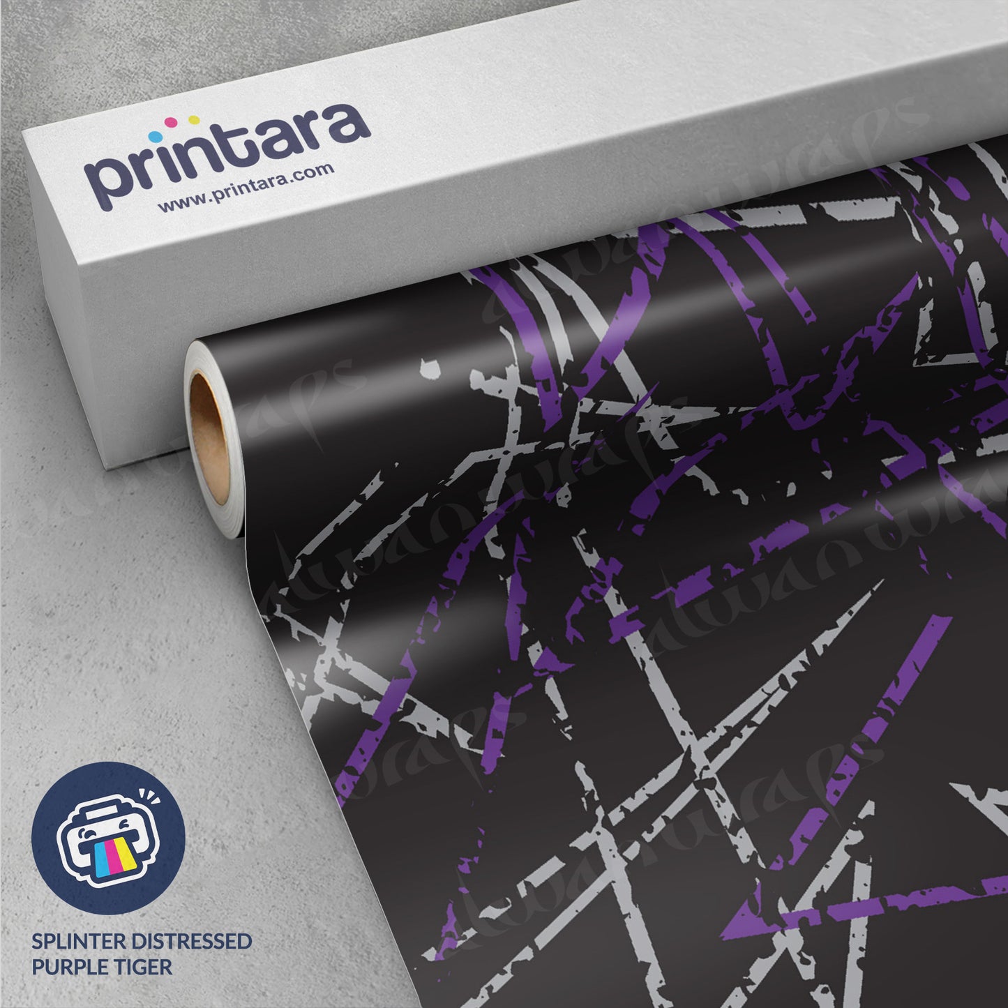 Splinter Distressed Purple Tiger Vinyl Wrap