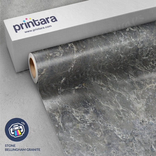 Printara Stone Bellingham Granite Vinyl Wrap | Blowout Stock | Avery Dennison Media | 5ft x 3ft | 567890