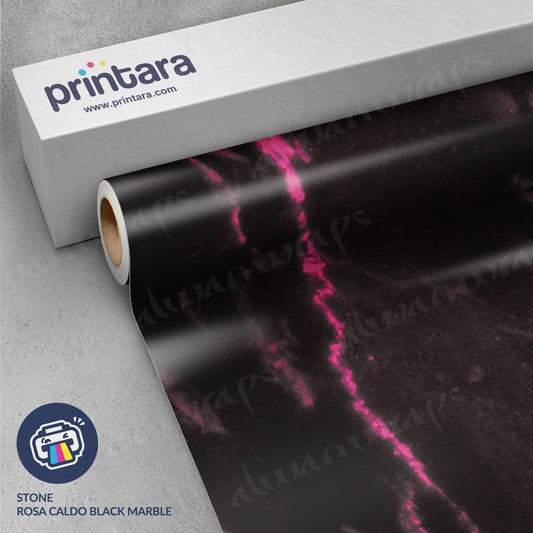 Stone Rosa Caldo Black Marble Vinyl Wrap