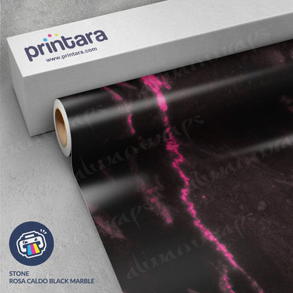Stone Rosa Caldo Black Marble Vinyl Wrap