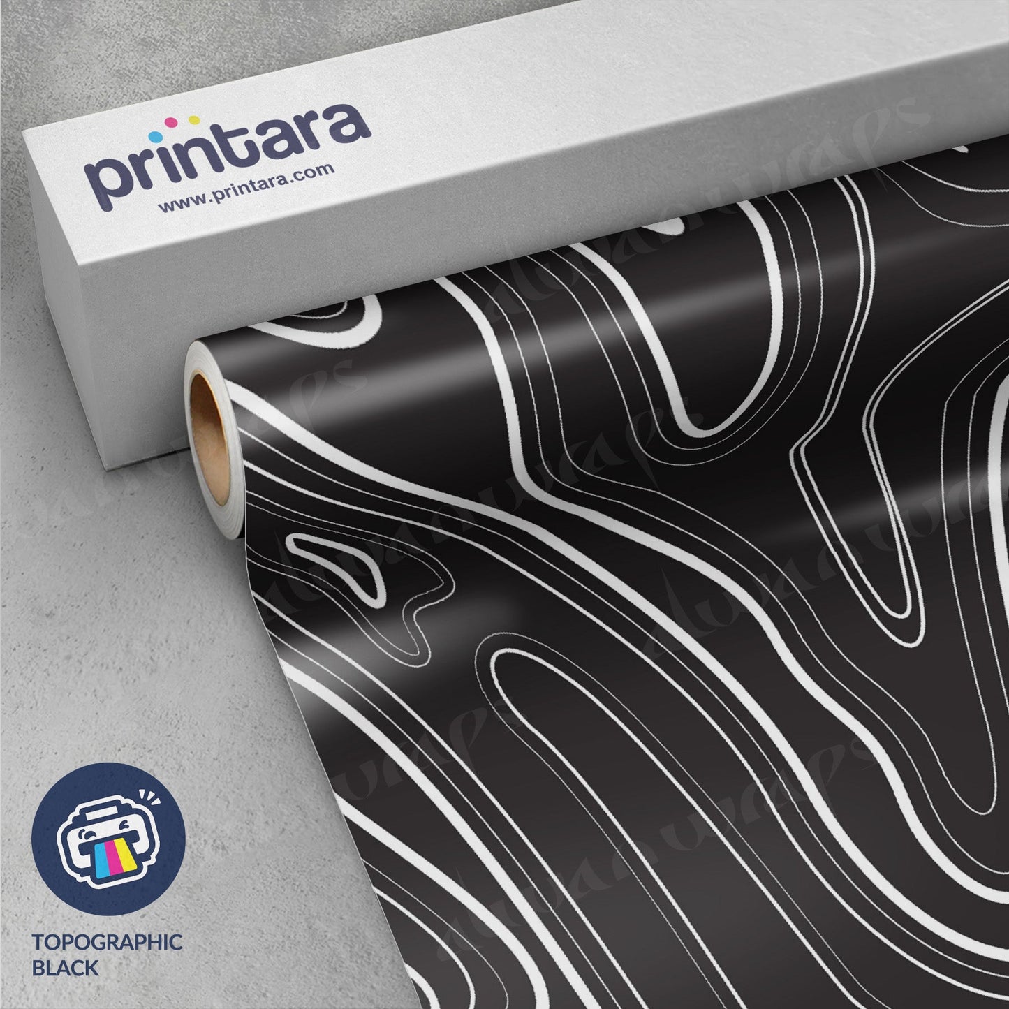 Topographic Black Vinyl Wrap