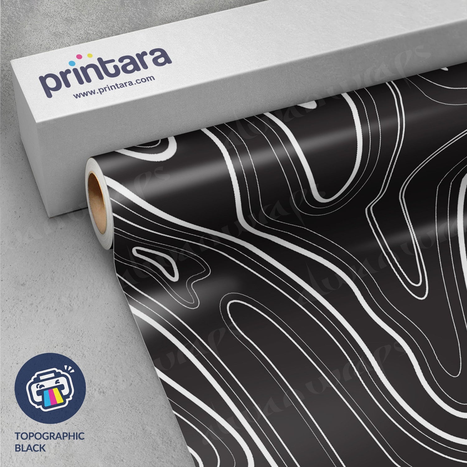 Topographic Black Vinyl Wrap