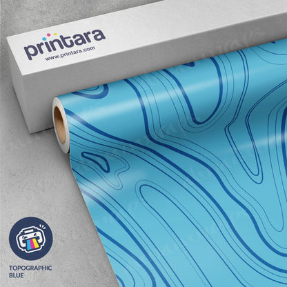 Topographic Blue Vinyl Wrap