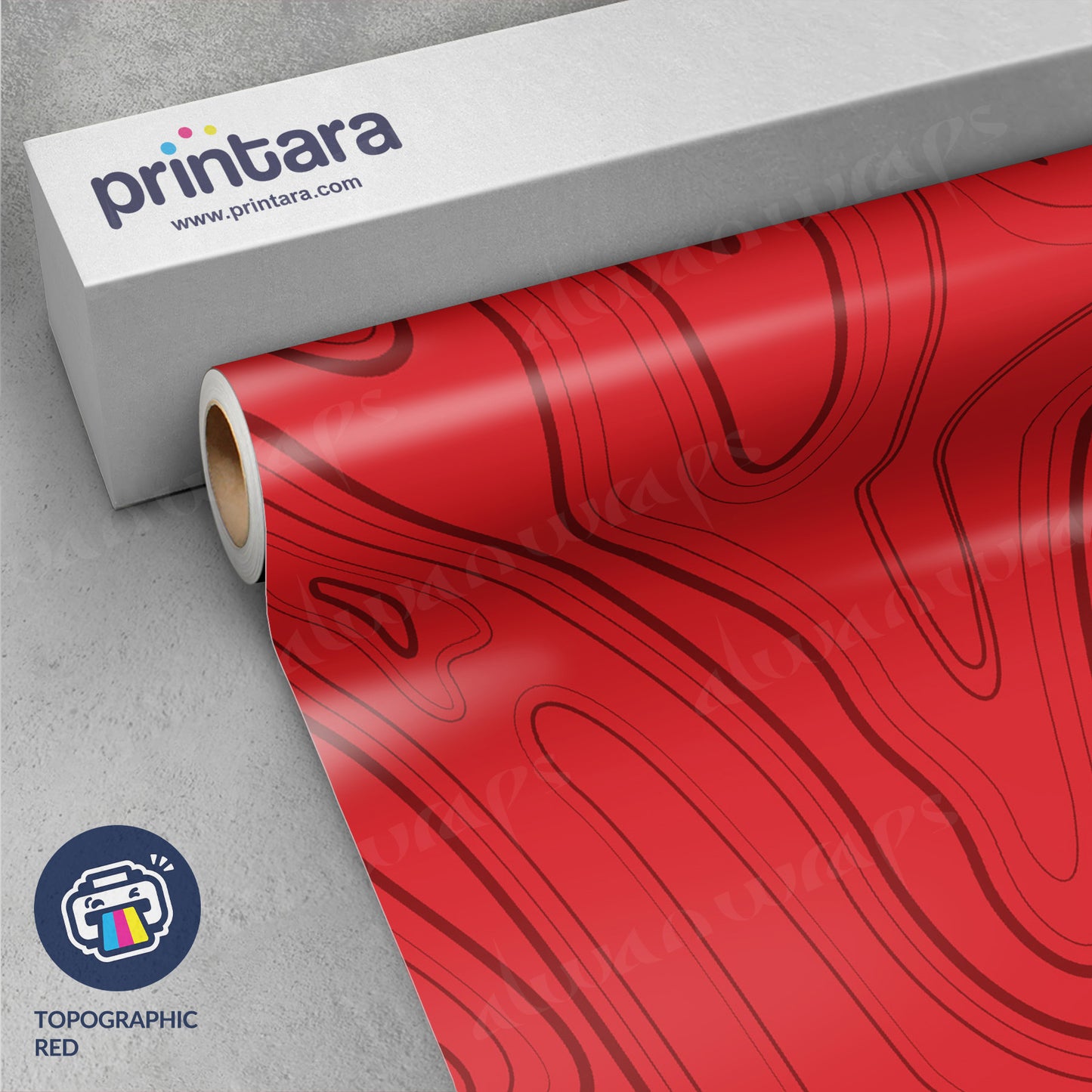 Topographic Red Vinyl Wrap