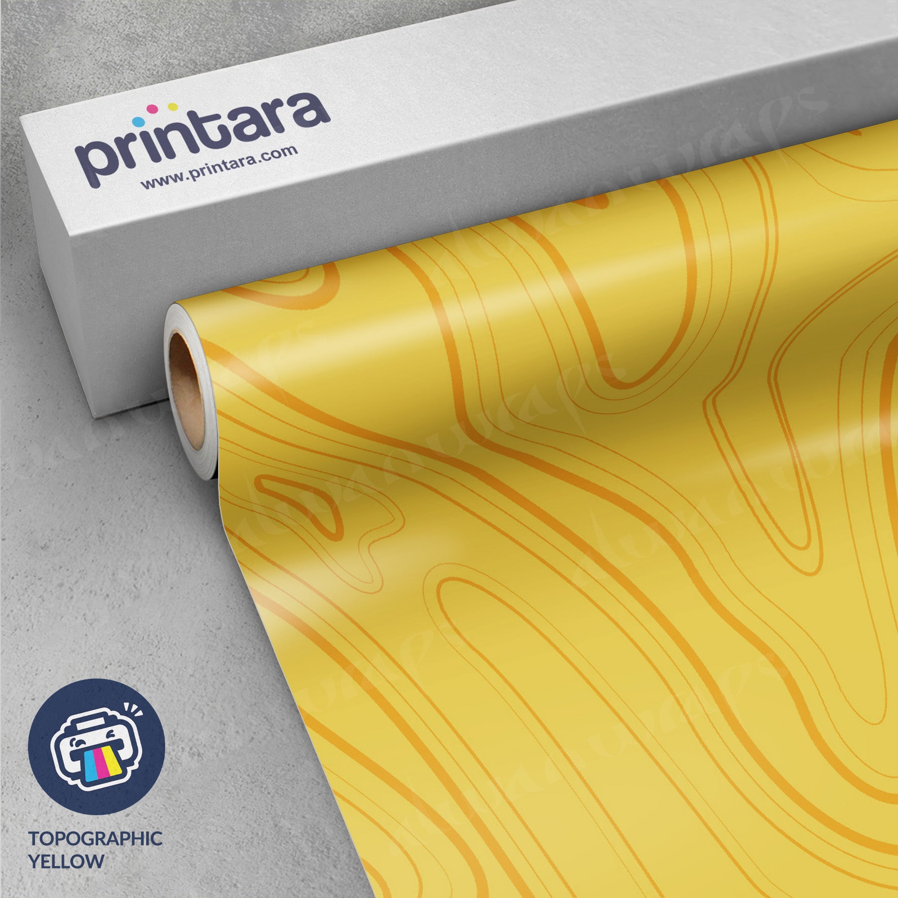 Topographic Yellow Vinyl Wrap