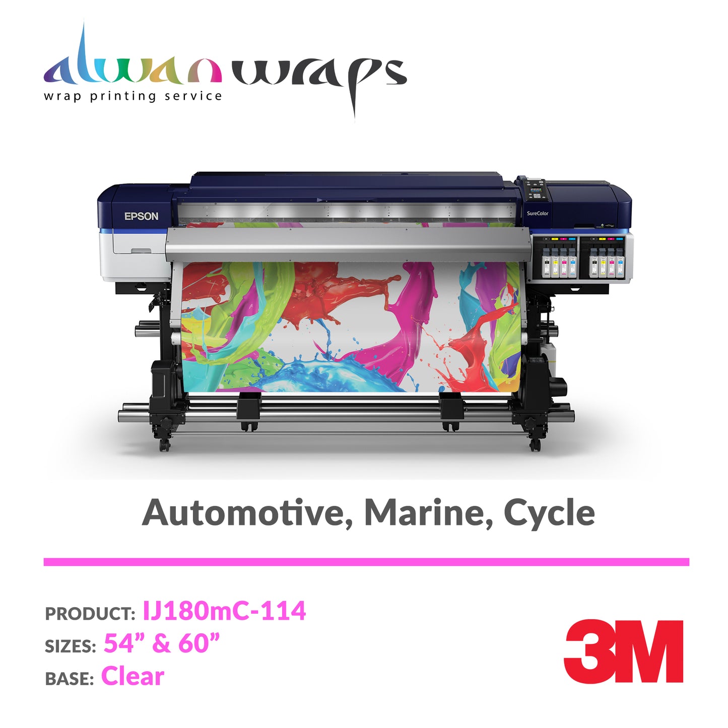 3M IJ180MC-114 Printable Clear Vinyl Wrap Film